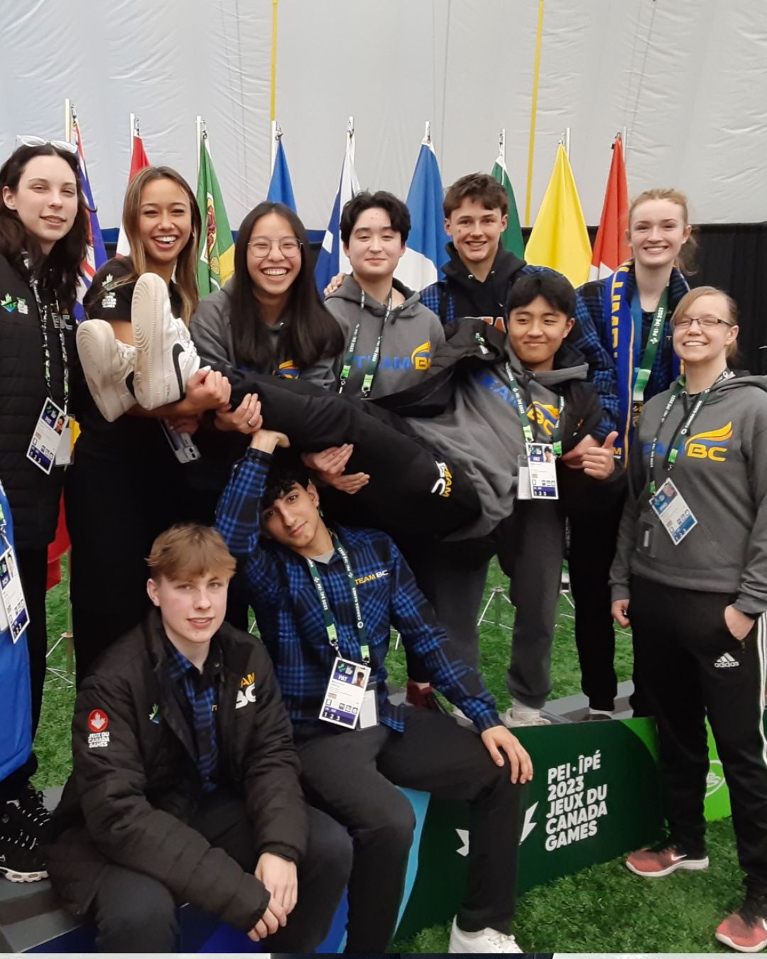 Karate team poses at the 2023 Canada Winter Games